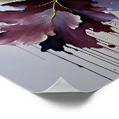 White Peony Flower Oil Painting ポスター (角)