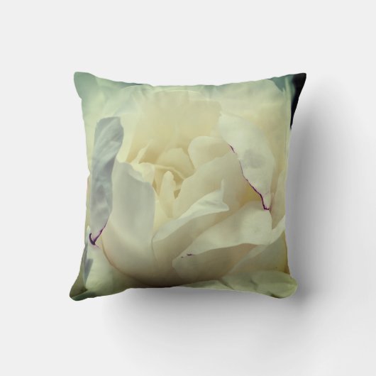 White Peony Flower Petals クッション (裏面)