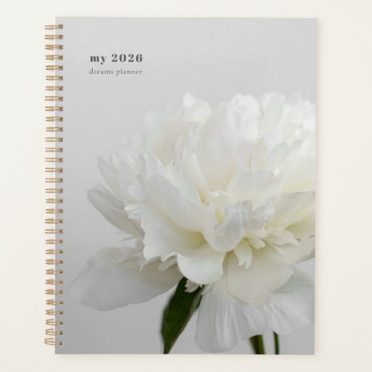 White Peony Minimalist Planner プランナー手帳 (正面)