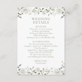 White Peony Rose Eucalyptus Wedding Details Cards エンクロージャーカード (正面)