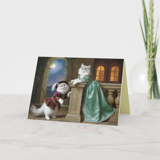 White Persian Cat Valentine Card シーズンカード (正面)