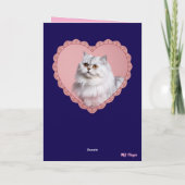 White Persian Cat Valentine's Day Card シーズンカード (裏面)