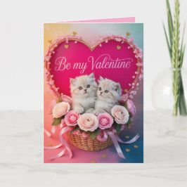 White Persian Cat Valentine's Day Card シーズンカード