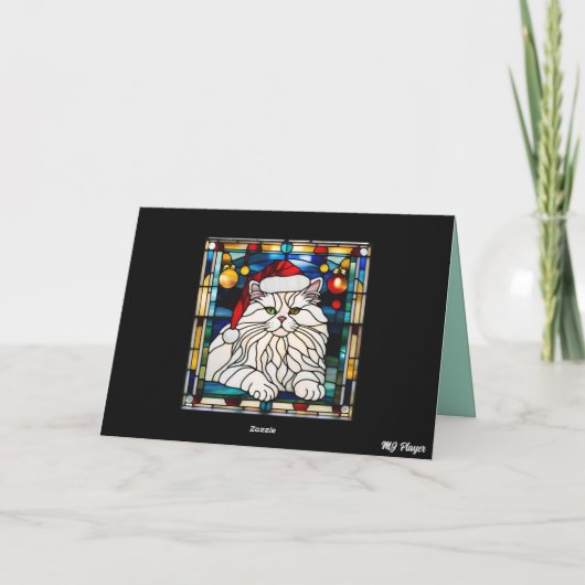 White Persian Christmas Cookies Card カード (裏面)