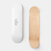 White Personalized – ロゴとテキストを入れてカスタマイズ スケートボード (正面)