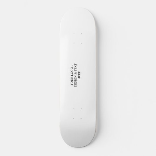 White Personalized – ロゴとテキストを入れてカスタマイズ スケートボード (正面)