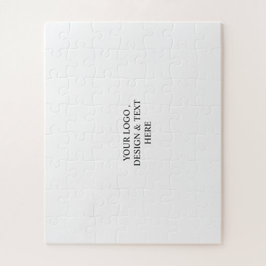 White Personalized – ロゴとテキストを入力 ジグソーパズル (縦)