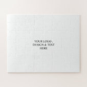 White Personalized – ロゴとテキストを入力 ジグソーパズル (横)