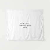 White Personalized – ロゴとテキストを入力 タペストリー (正面(横))