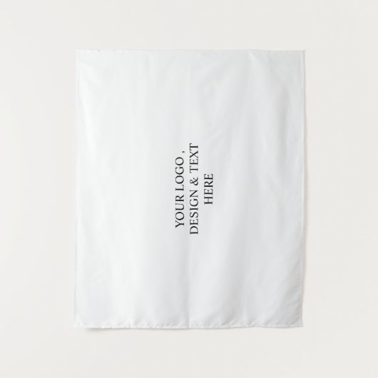 White Personalized – ロゴとテキストを入力 タペストリー (正面)