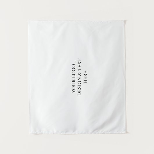 White Personalized – ロゴとテキストを入力 タペストリー (正面)