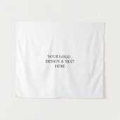 White Personalized – ロゴとテキストを入力 タペストリー (正面(横))