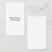 White Personalized – Your Logo & Text Here エンクロージャーカード (正面/裏面)