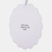 White Personalized – Your Logo & Text Here オーナメントカード (左)