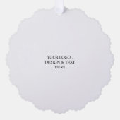 White Personalized – Your Logo & Text Here オーナメントカード (正面)
