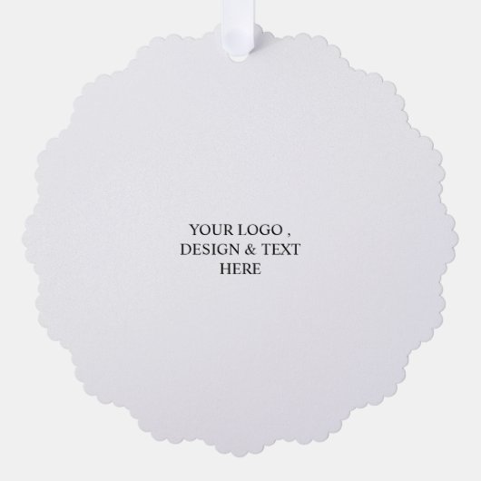 White Personalized – Your Logo & Text Here オーナメントカード (正面)