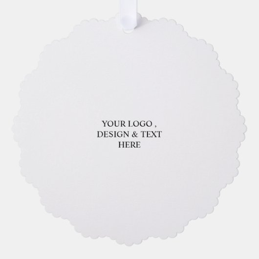 White Personalized – Your Logo & Text Here オーナメントカード (正面)