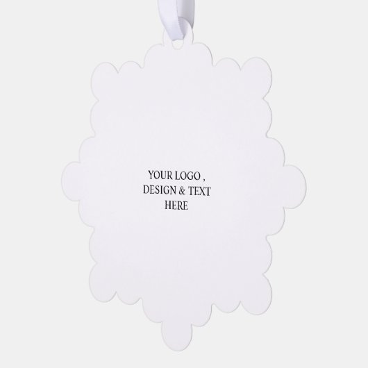 White Personalized – Your Logo & Text Here オーナメントカード (左)