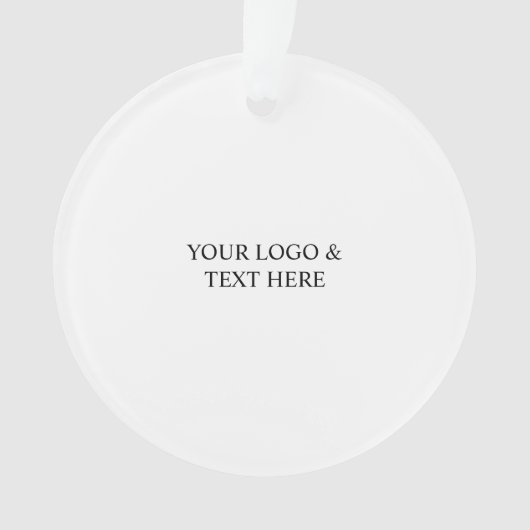 White Personalized – Your Logo & Text Here オーナメント (正面)