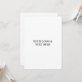 White Personalized – Your Logo & Text Here カード (正面/裏面インサイチュ)