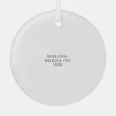 White Personalized – Your Logo & Text Here ガラスオーナメント (正面)