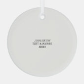 White Personalized – Your Logo & Text Here ガラスオーナメント (裏面)