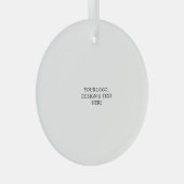 White Personalized – Your Logo & Text Here ガラスオーナメント (正面右)