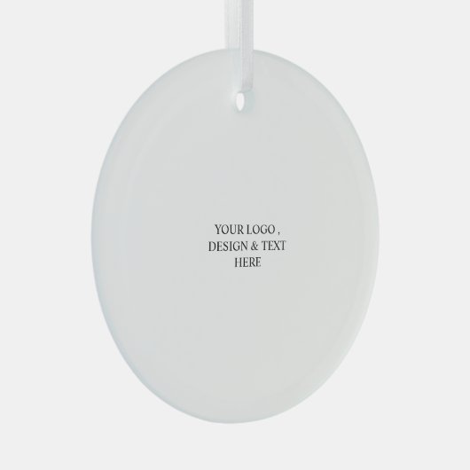 White Personalized – Your Logo & Text Here ガラスオーナメント (正面右)
