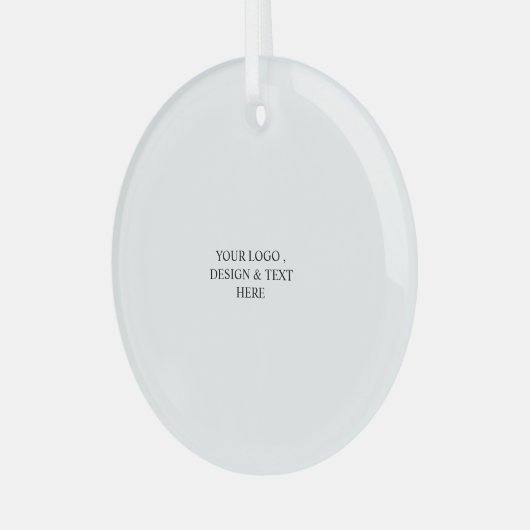 White Personalized – Your Logo & Text Here ガラスオーナメント (正面左)