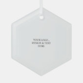 White Personalized – Your Logo & Text Here ガラスオーナメント (正面)