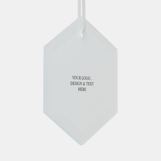 White Personalized – Your Logo & Text Here ガラスオーナメント (正面右)