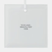 White Personalized – Your Logo & Text Here ガラスオーナメント (正面)