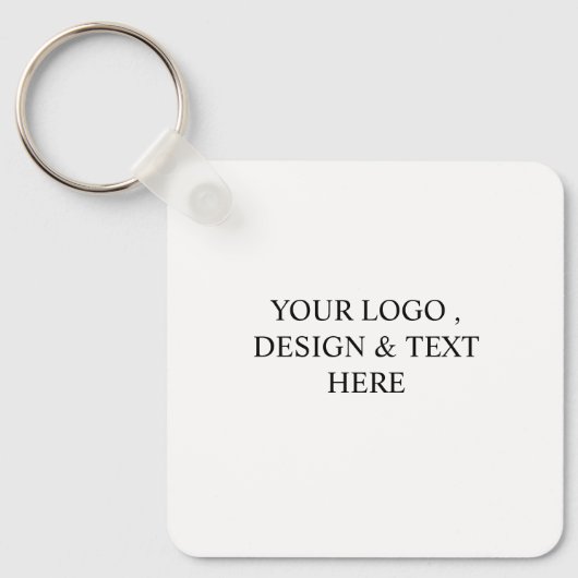 White Personalized – Your Logo & Text Here キーホルダー (正面)