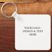 White Personalized – Your Logo & Text Here キーホルダー (正面)