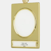 White Personalized – Your Logo & Text Here ゴールドプレートバナーオーナメント (左)