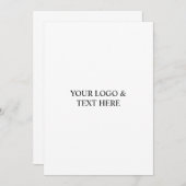 White Personalized – Your Logo & Text Here サンキューカード (正面/裏面)