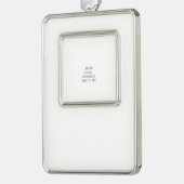 White Personalized – Your Logo & Text Here シルバープレートフレームオーナメント (左)