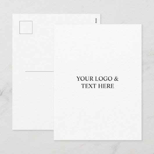 White Personalized – Your Logo & Text Here シーズンポストカード (正面/裏面)
