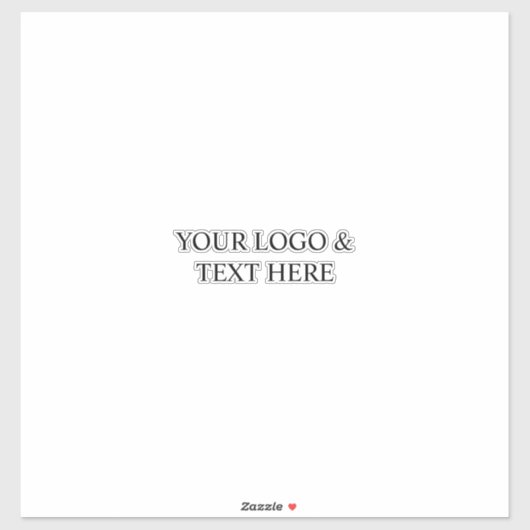 White Personalized – Your Logo & Text Here シール (シート)