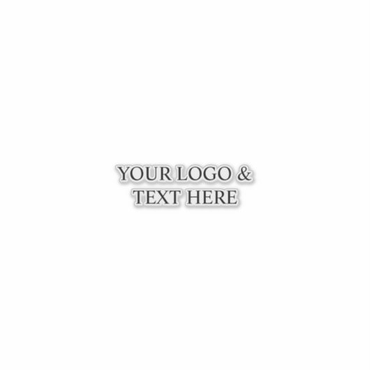 White Personalized – Your Logo & Text Here シール (正面)