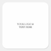 White Personalized – Your Logo & Text Here スクエアシール (正面)