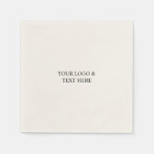 White Personalized – Your Logo & Text Here スタンダードカクテルナプキン (正面)