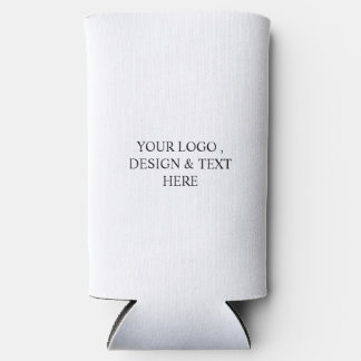 White Personalized – Your Logo & Text Here スリム缶クーラー
