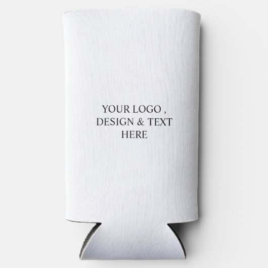 White Personalized – Your Logo & Text Here スリム缶クーラー (正面)