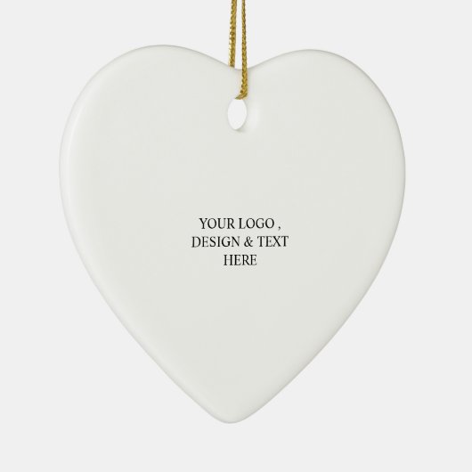White Personalized – Your Logo & Text Here セラミックオーナメント (右)