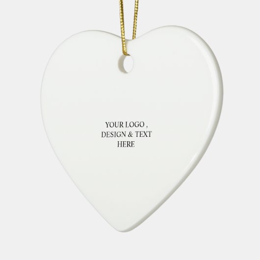 White Personalized – Your Logo & Text Here セラミックオーナメント (左)