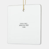 White Personalized – Your Logo & Text Here セラミックオーナメント (左)