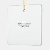 White Personalized – Your Logo & Text Here セラミックオーナメント (左)