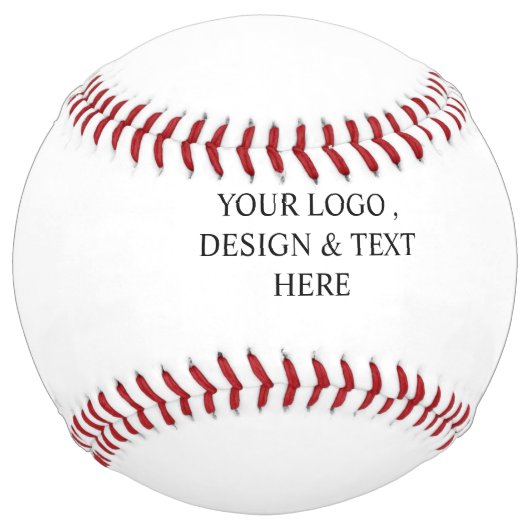 White Personalized – Your Logo & Text Here ソフトボール (正面)