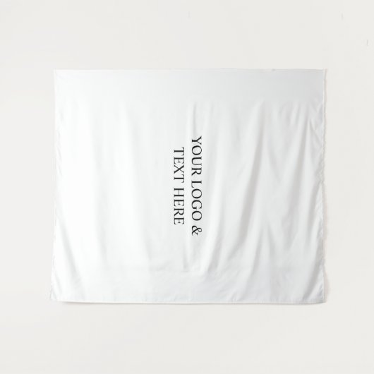 White Personalized – Your Logo & Text Here タペストリー (正面(横))